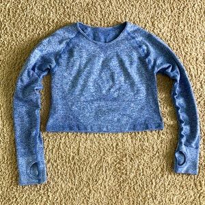 Shein Activewear Long Sleeve Cropped Top